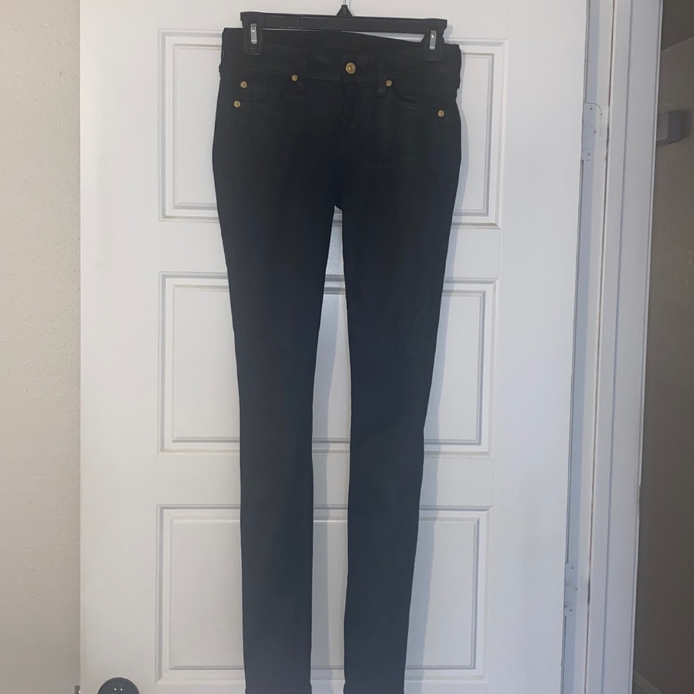 7 For All Mankind coated denim skinny jeans